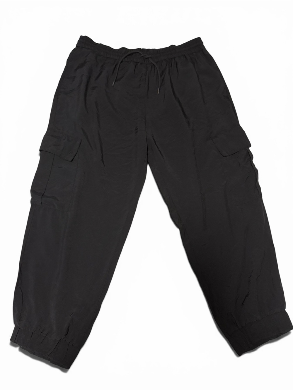 ZARA Women’s Black Cargo Joggers with Drawstring Waist | Size XXL